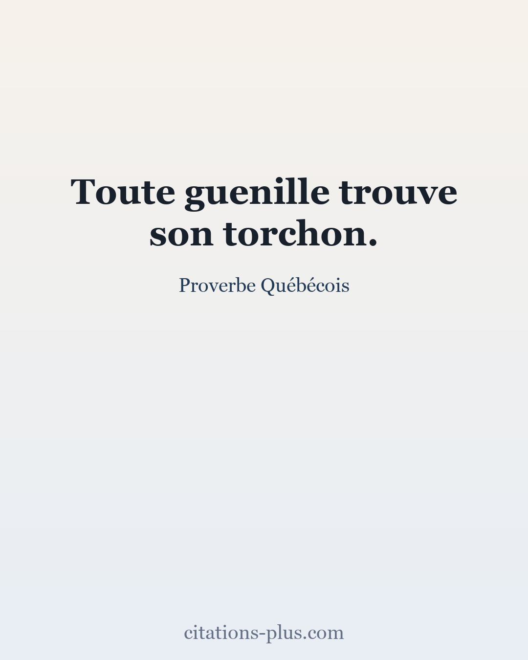 Carte Premium clair — Proverbe Québécois