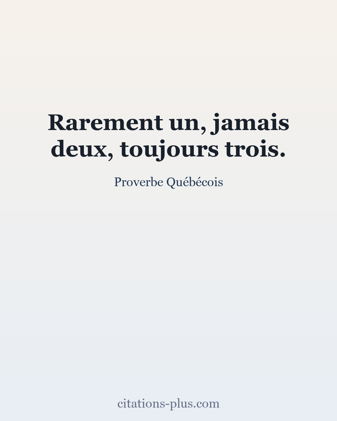 Carte Premium clair — Proverbe Québécois