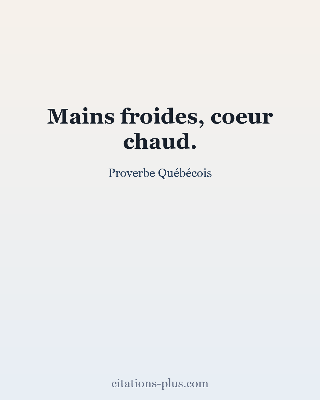 Carte Premium clair — Proverbe Québécois