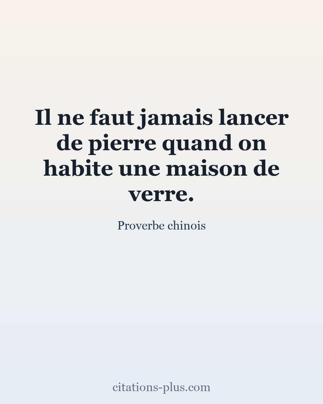 Carte Premium clair — Proverbe chinois