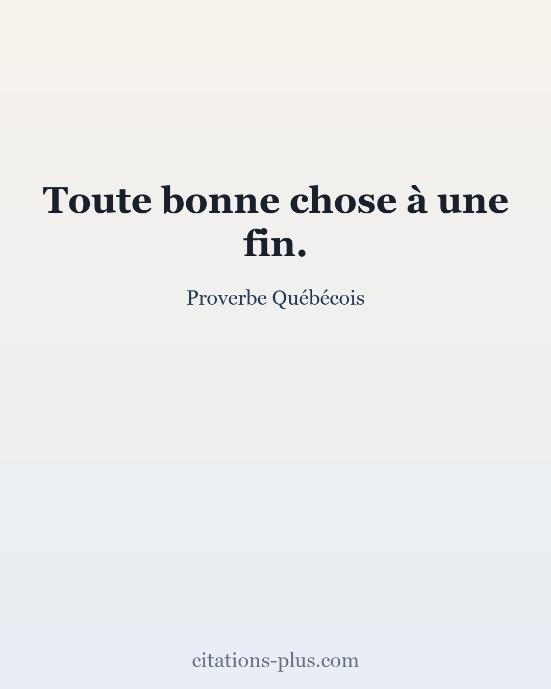 Carte Premium clair — Proverbe Québécois