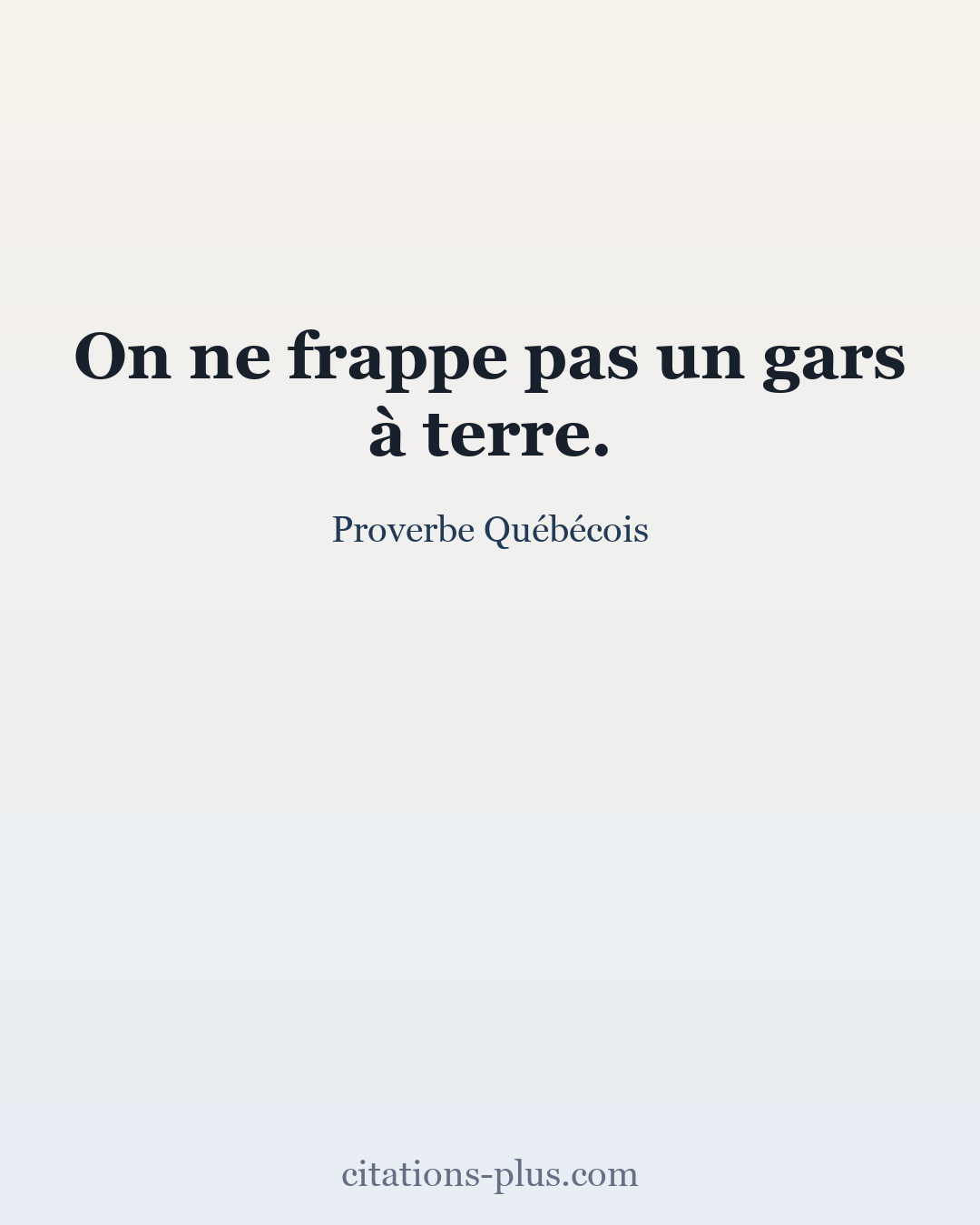 Carte Premium clair — Proverbe Québécois