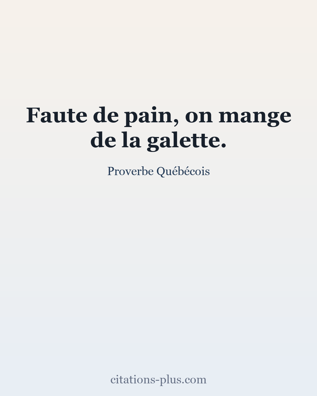 Carte Premium clair — Proverbe Québécois