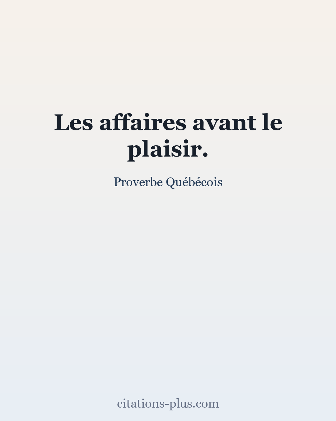 Carte Premium clair — Proverbe Québécois
