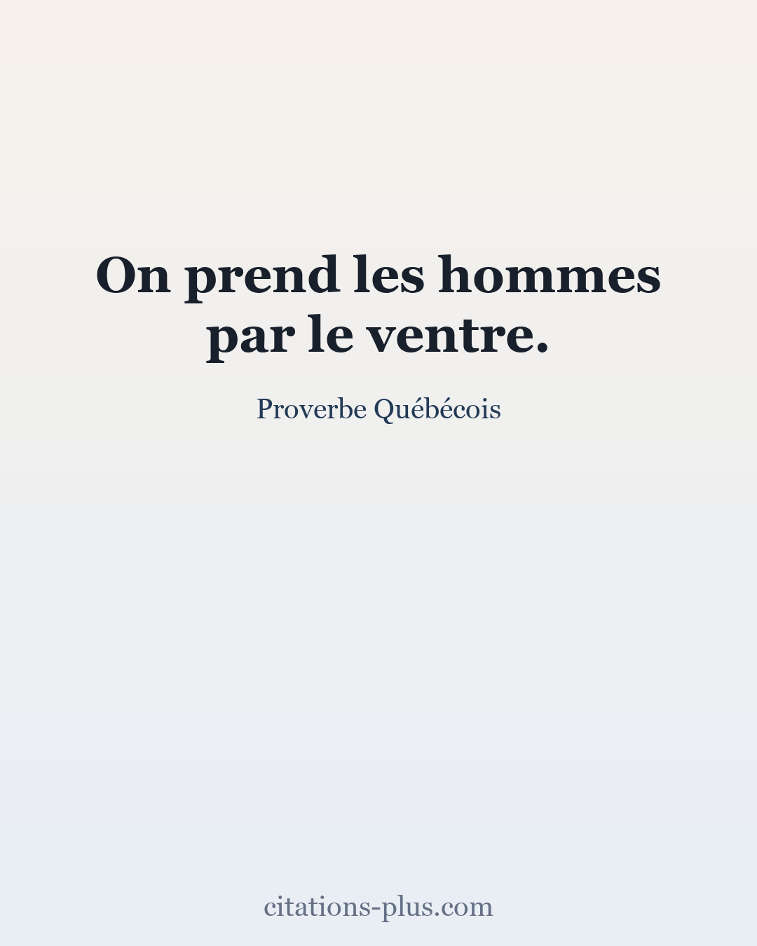 Carte Premium clair — Proverbe Québécois