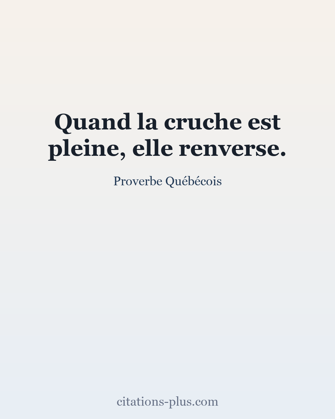 Carte Premium clair — Proverbe Québécois