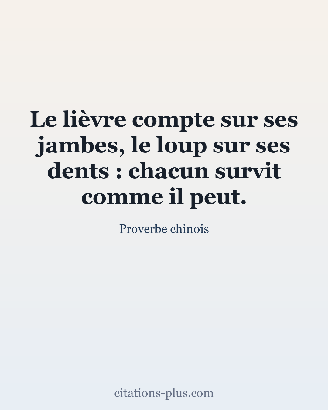 Carte Premium clair — Proverbe chinois