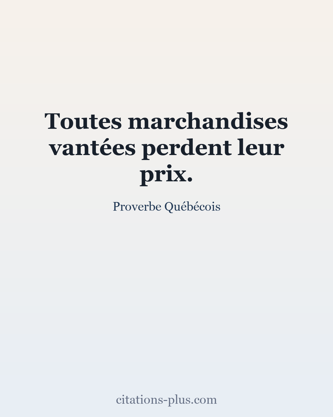 Carte Premium clair — Proverbe Québécois