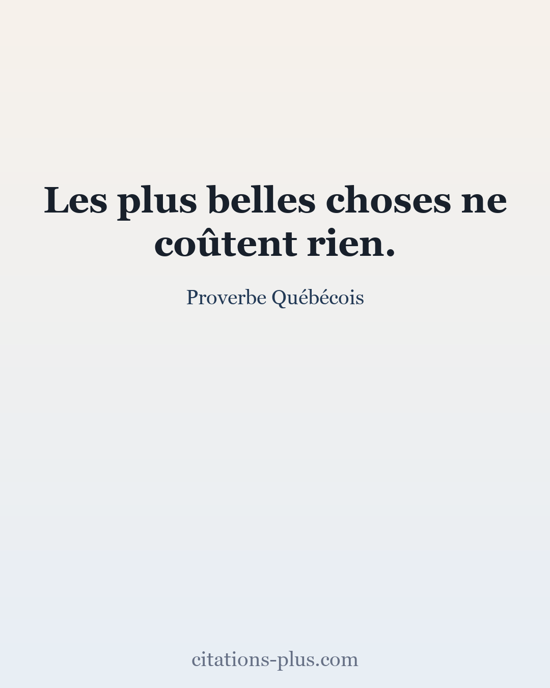Carte Premium clair — Proverbe Québécois