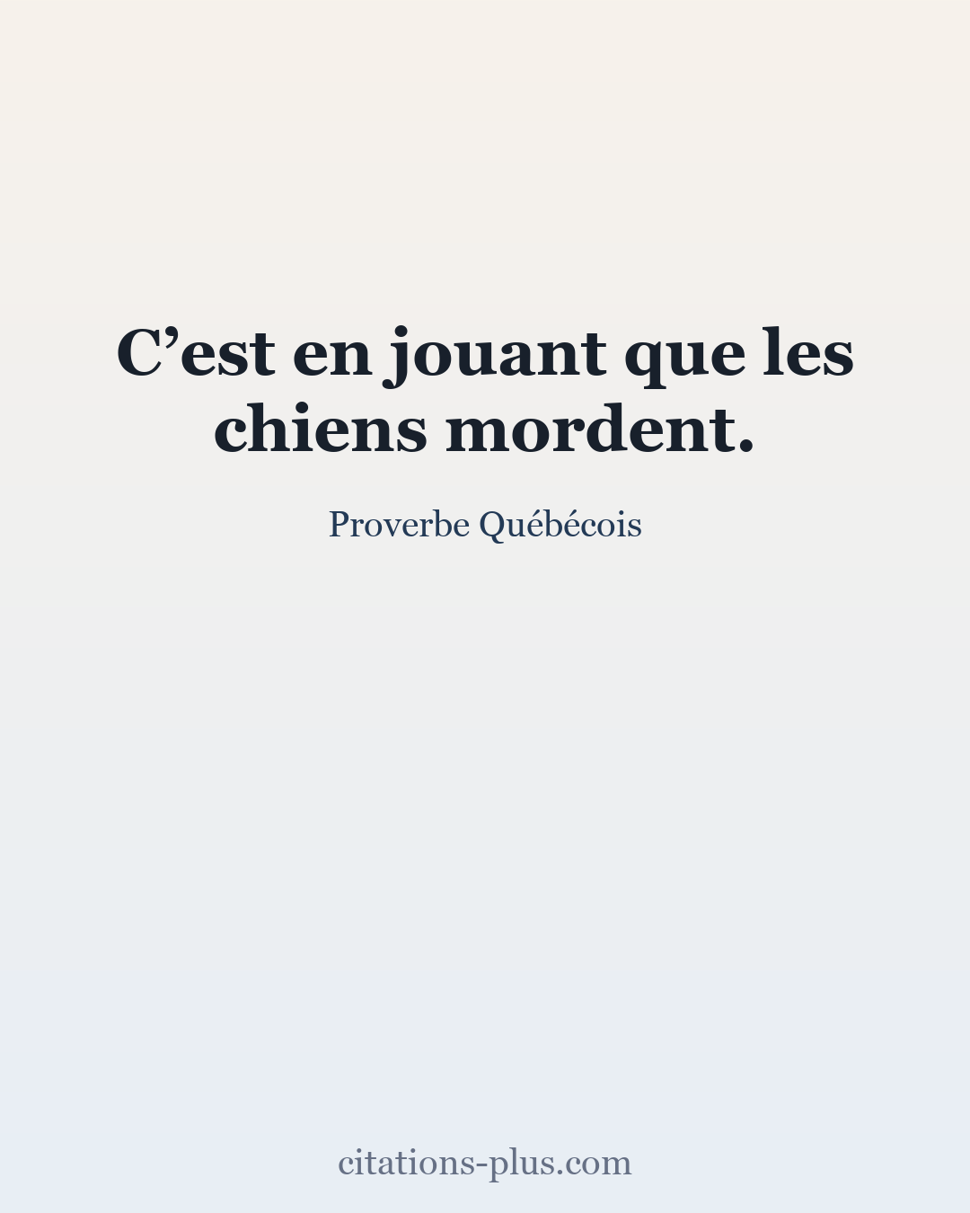 Carte Premium clair — Proverbe Québécois