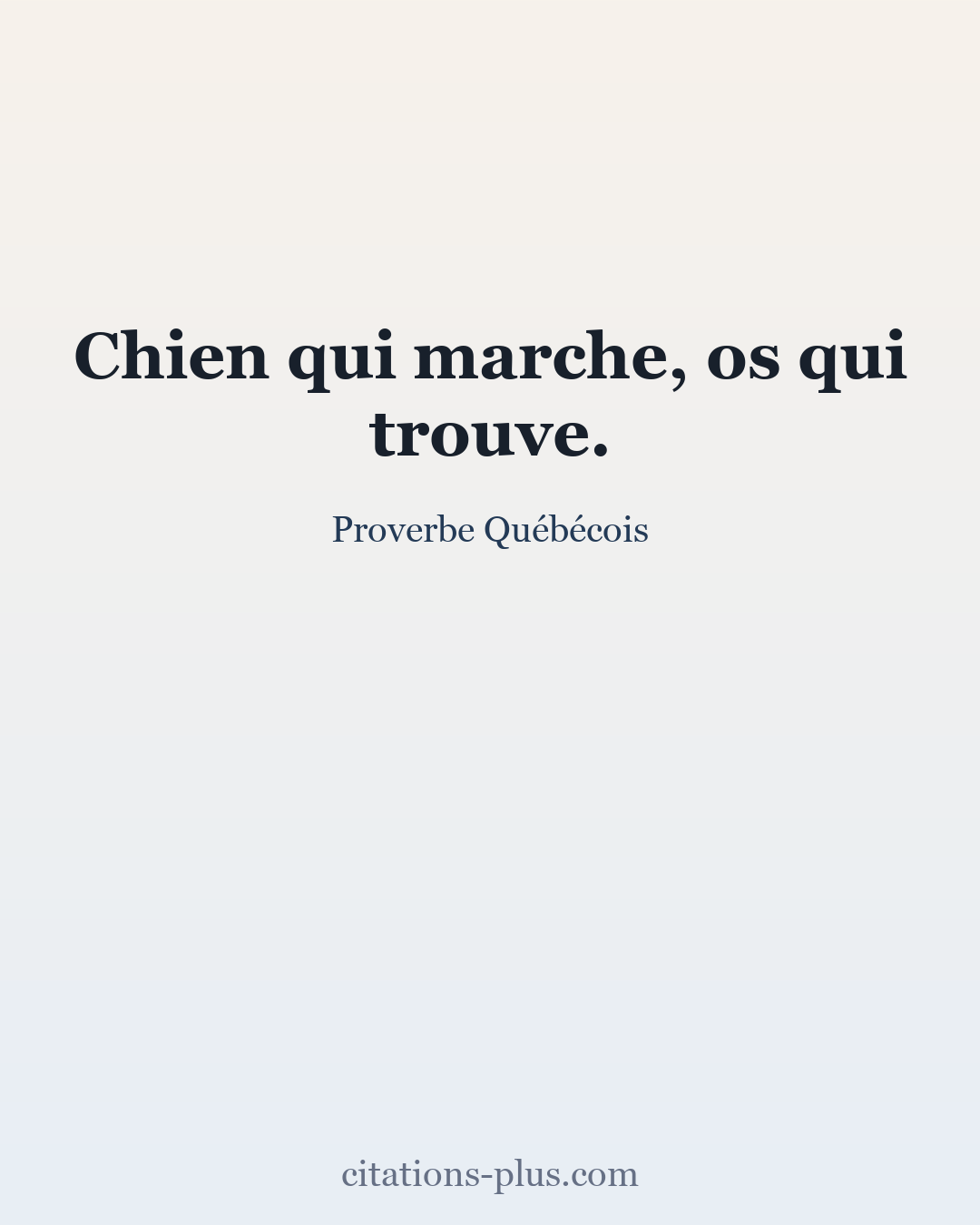 Carte Premium clair — Proverbe Québécois
