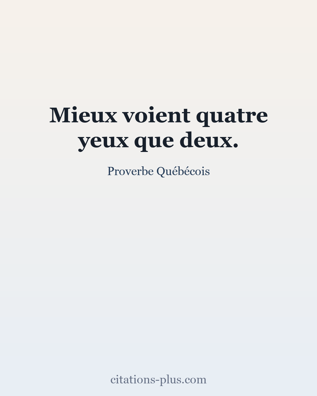 Carte Premium clair — Proverbe Québécois