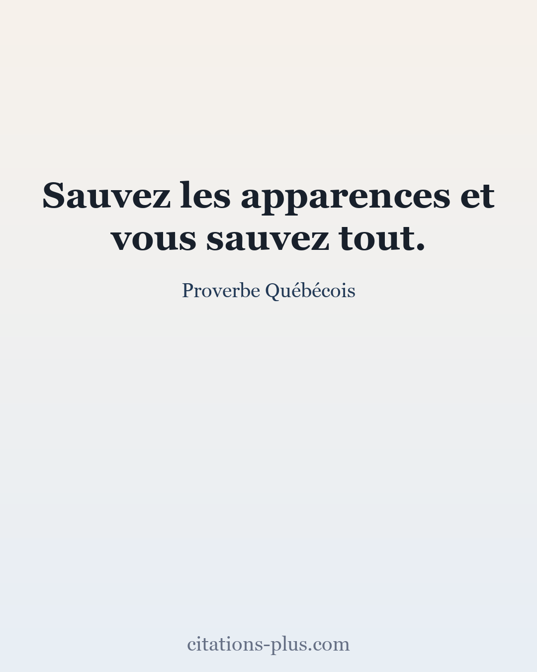 Carte Premium clair — Proverbe Québécois