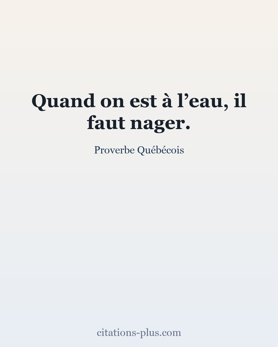 Carte Premium clair — Proverbe Québécois
