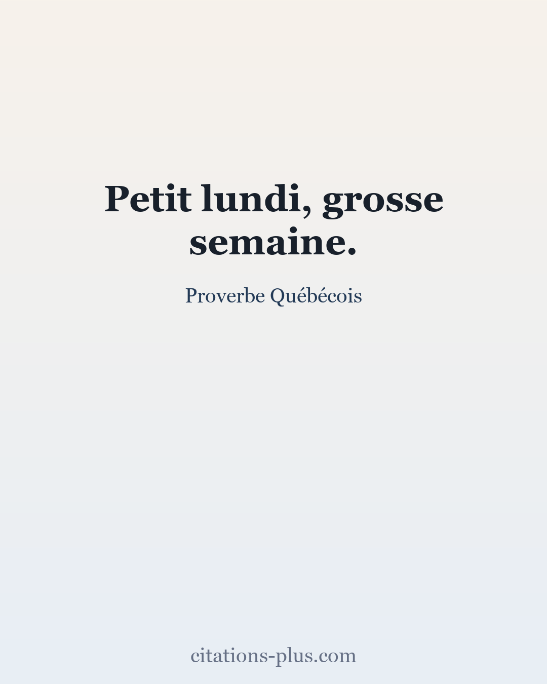 Carte Premium clair — Proverbe Québécois