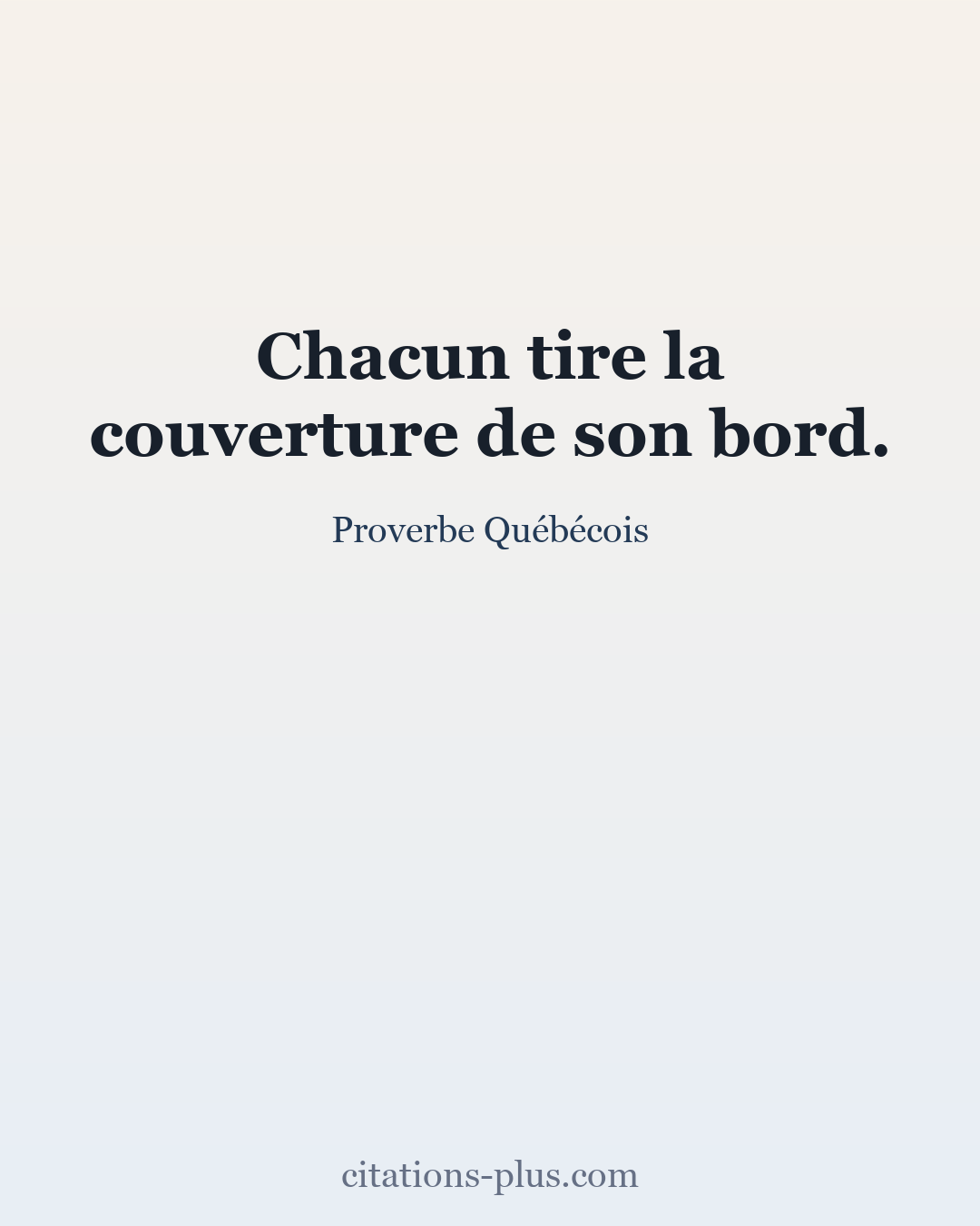 Carte Premium clair — Proverbe Québécois