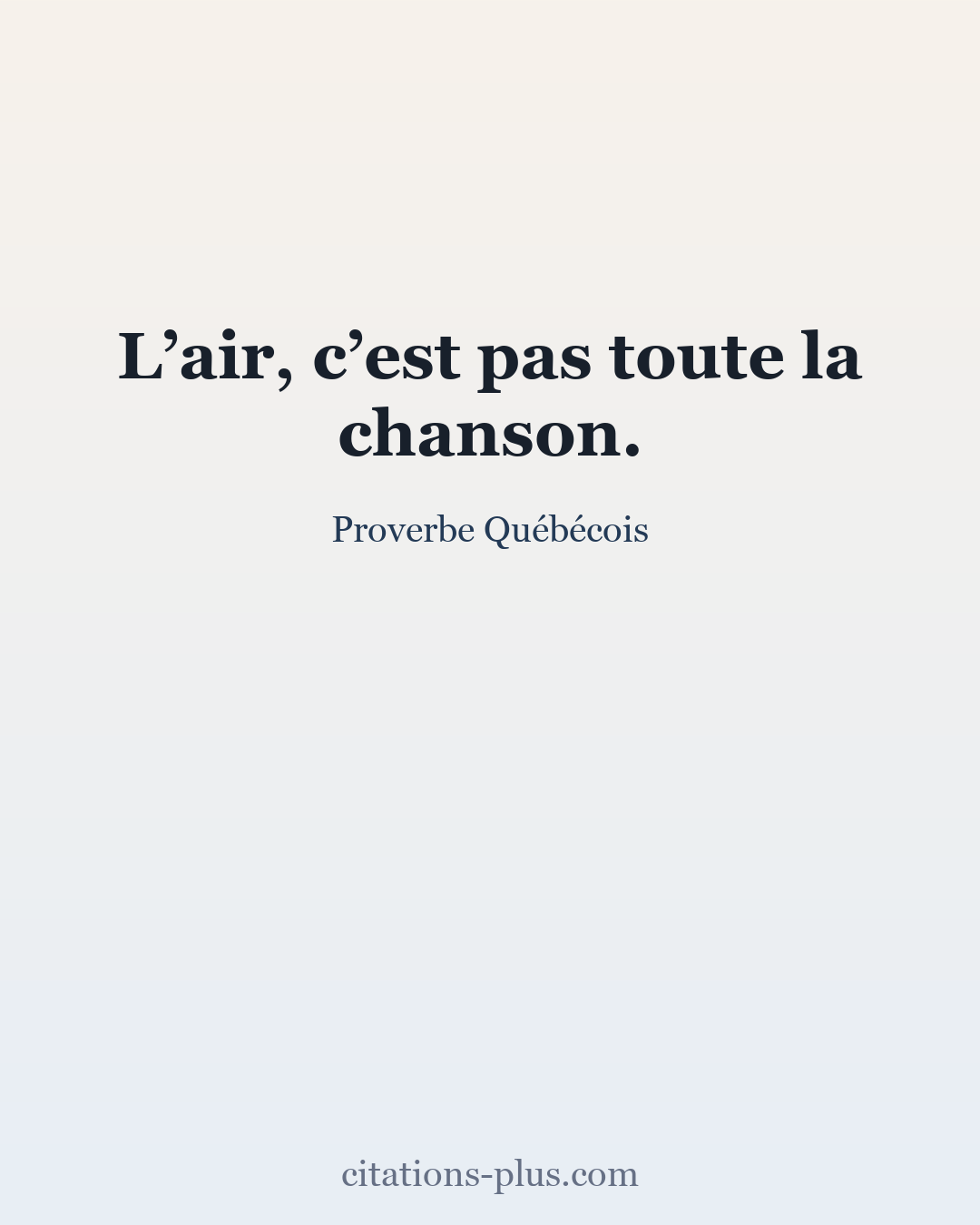 Carte Premium clair — Proverbe Québécois