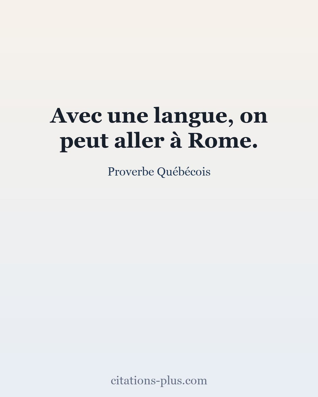 Carte Premium clair — Proverbe Québécois