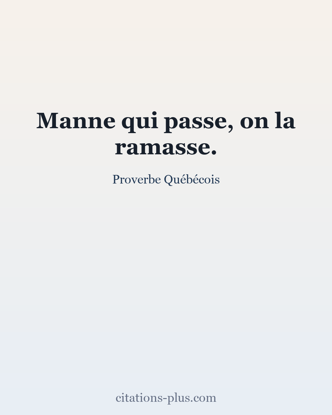 Carte Premium clair — Proverbe Québécois