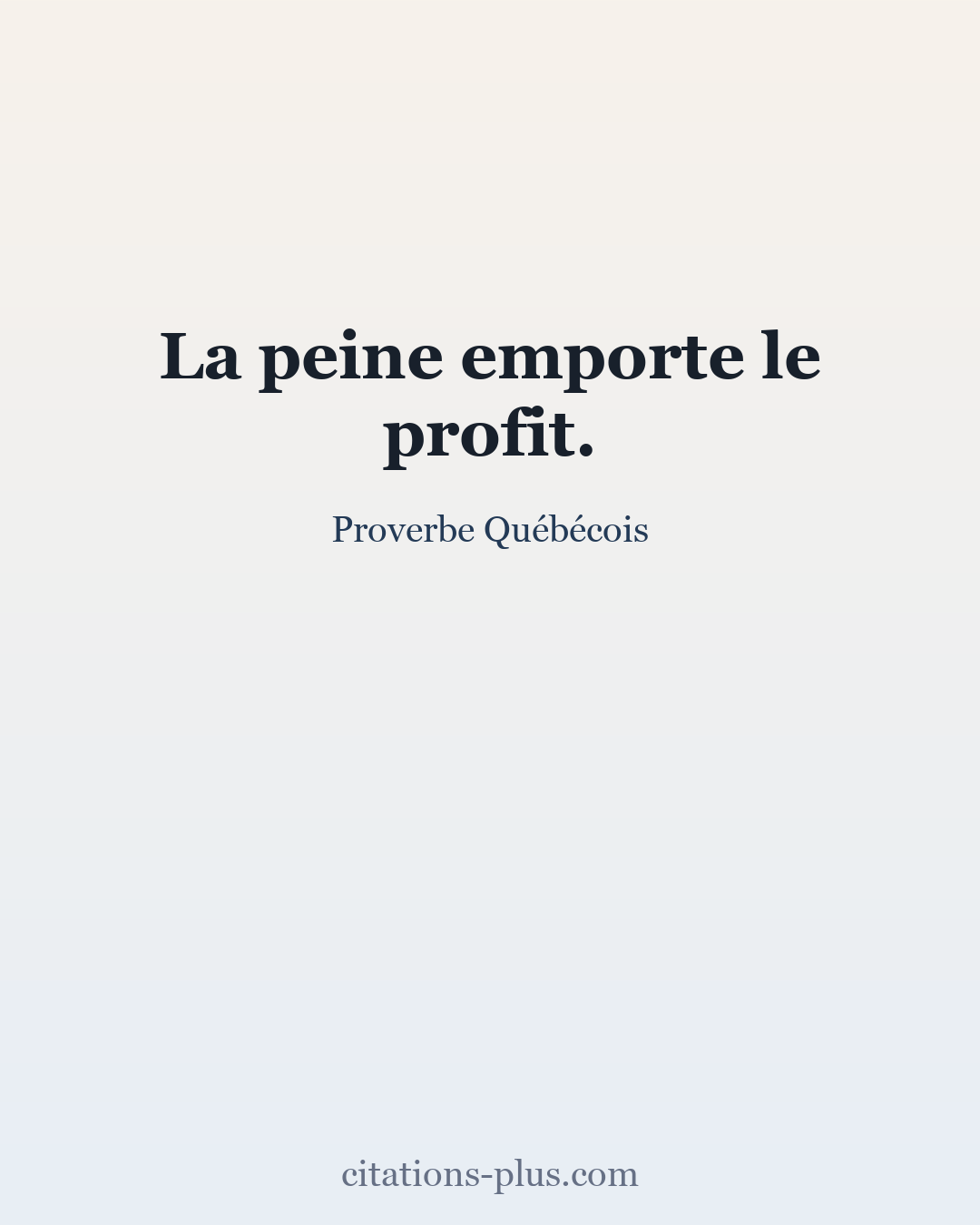 Carte Premium clair — Proverbe Québécois