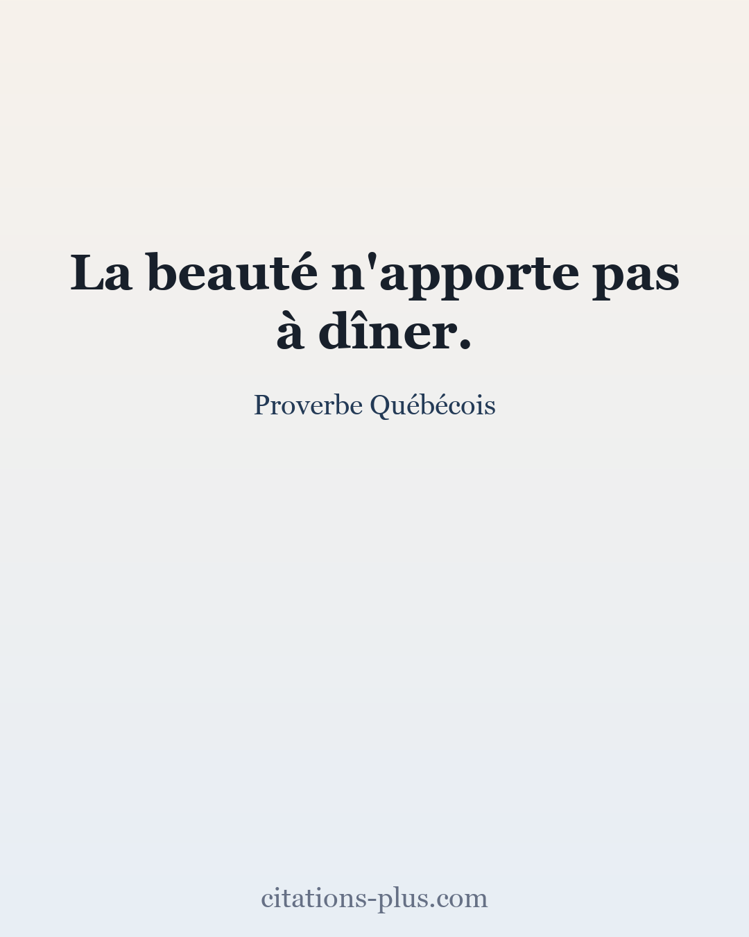 Carte Premium clair — Proverbe Québécois
