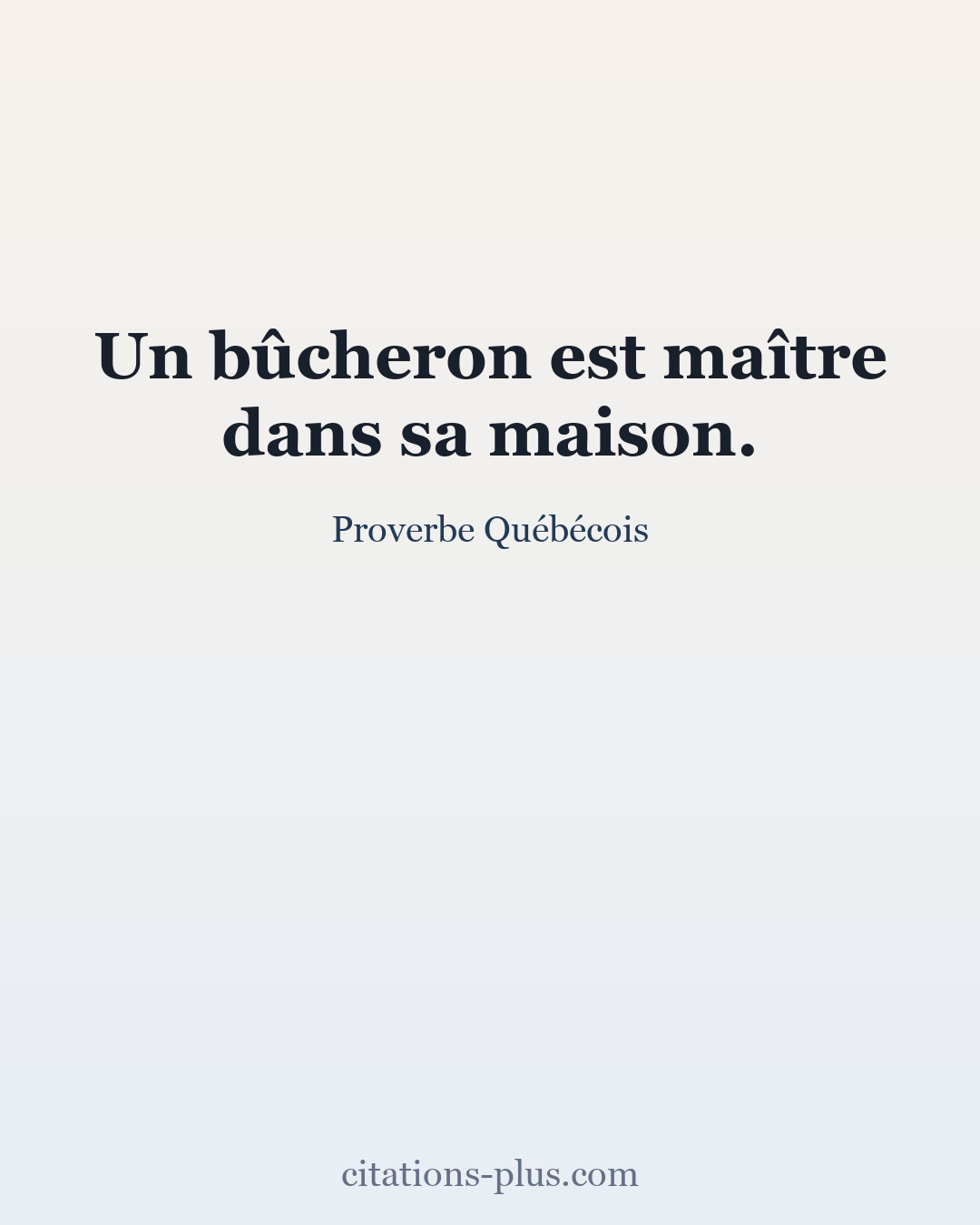 Carte Premium clair — Proverbe Québécois