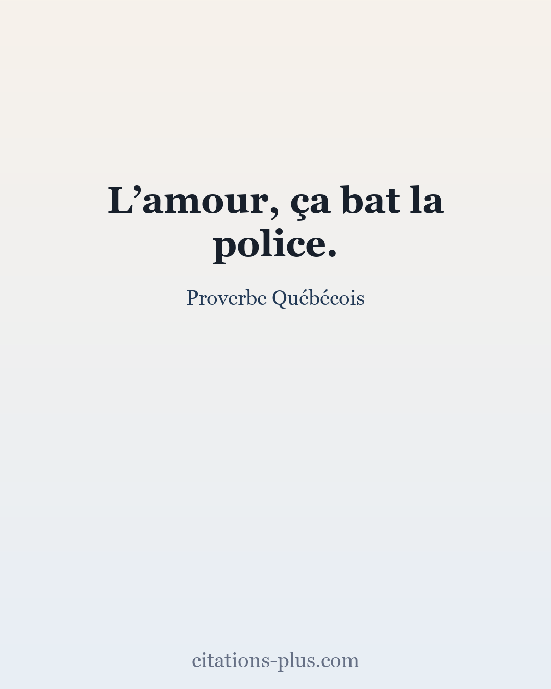 Carte Premium clair — Proverbe Québécois
