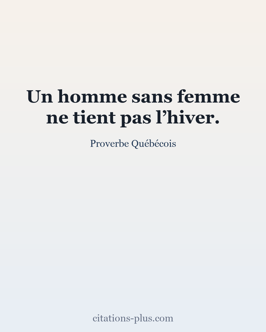 Carte Premium clair — Proverbe Québécois