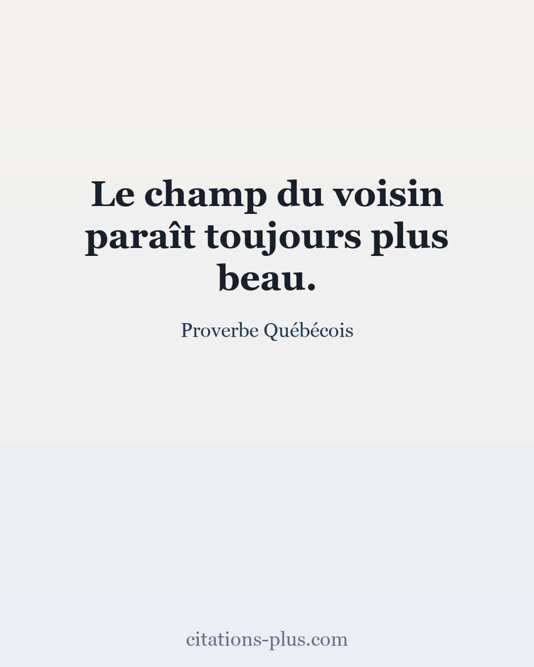 Carte Premium clair — Proverbe Québécois