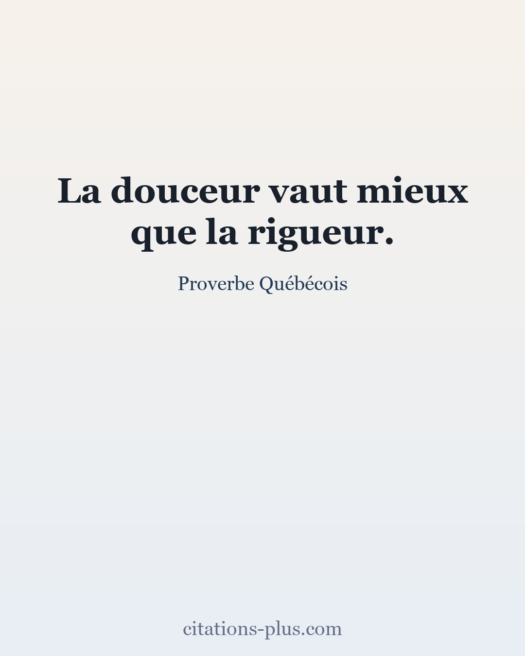 Carte Premium clair — Proverbe Québécois