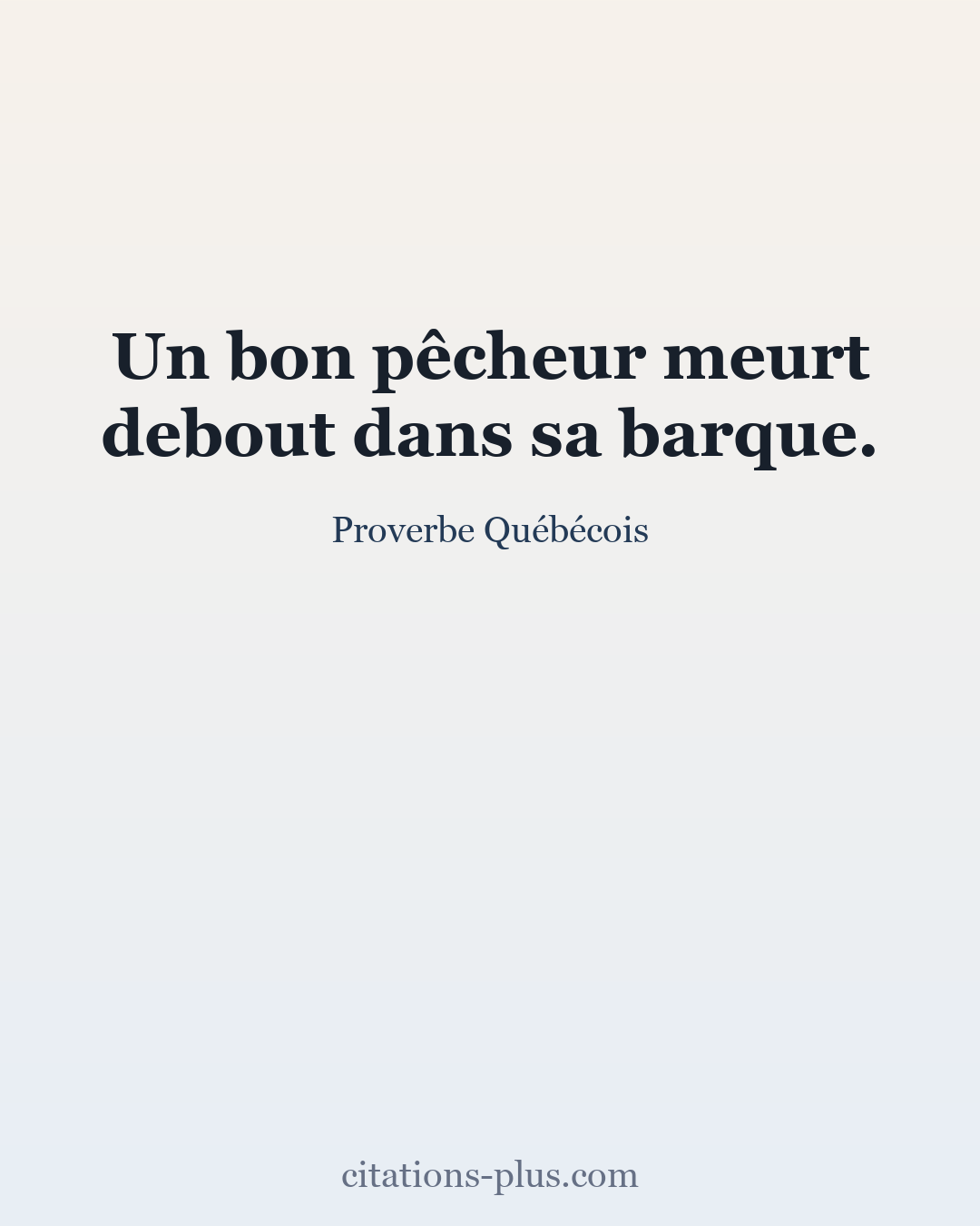 Carte Premium clair — Proverbe Québécois