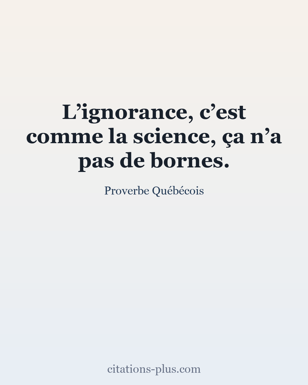 Carte Premium clair — Proverbe Québécois