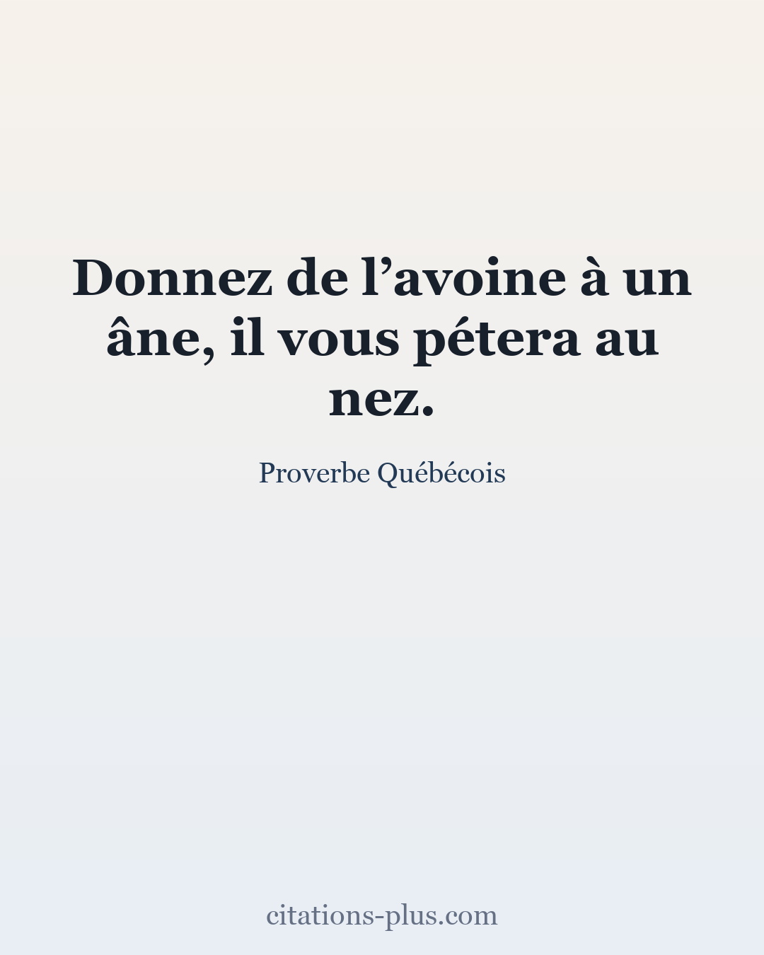 Carte Premium clair — Proverbe Québécois