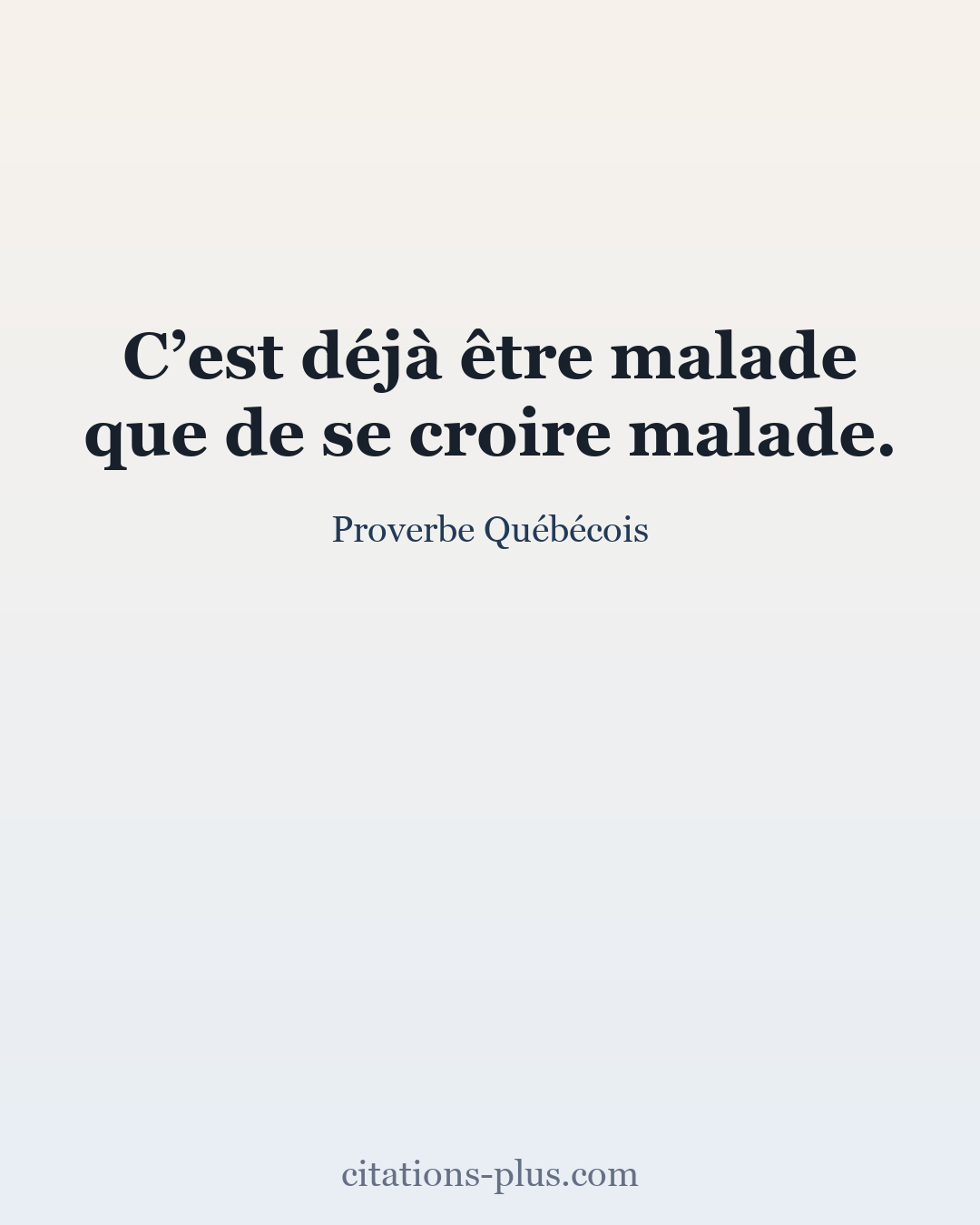 Carte Premium clair — Proverbe Québécois
