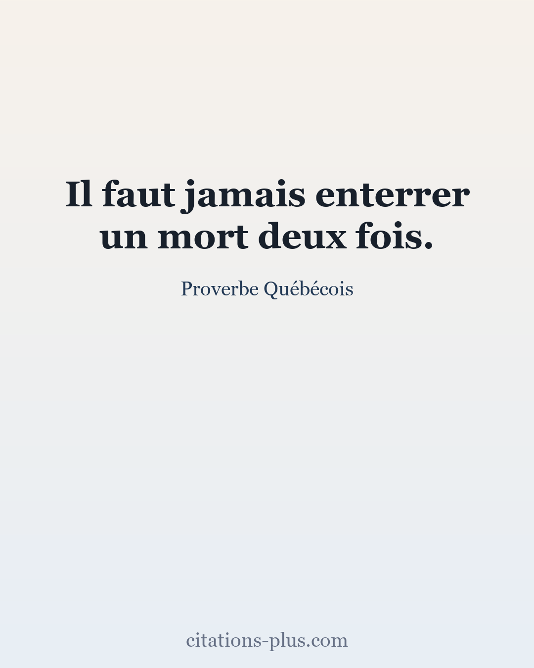 Carte Premium clair — Proverbe Québécois