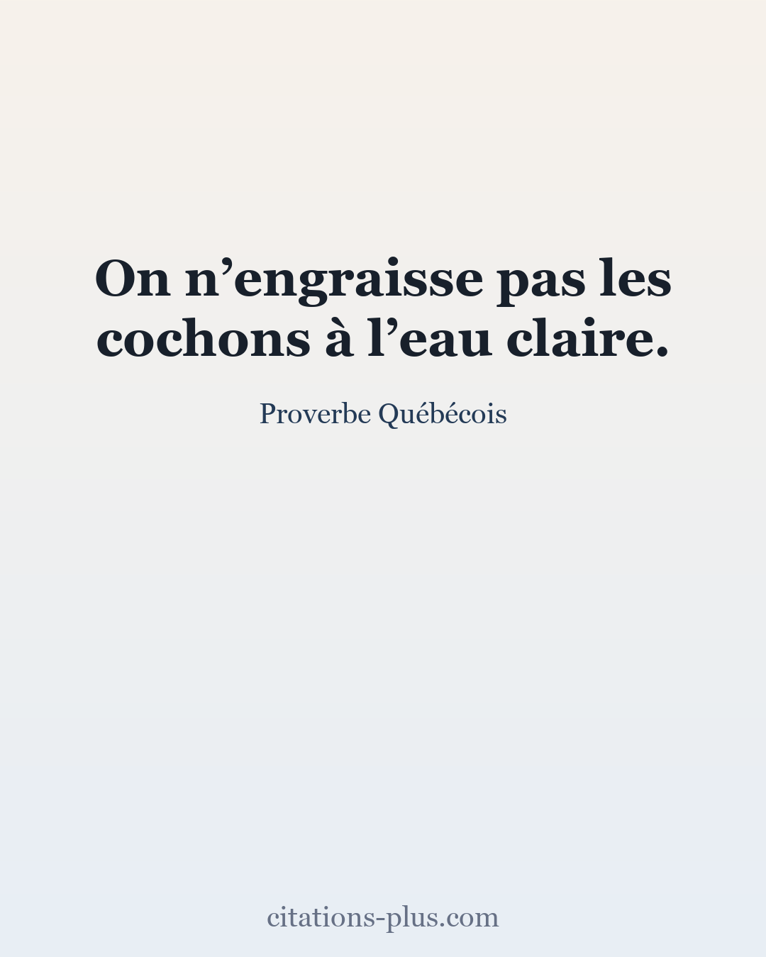 Carte Premium clair — Proverbe Québécois