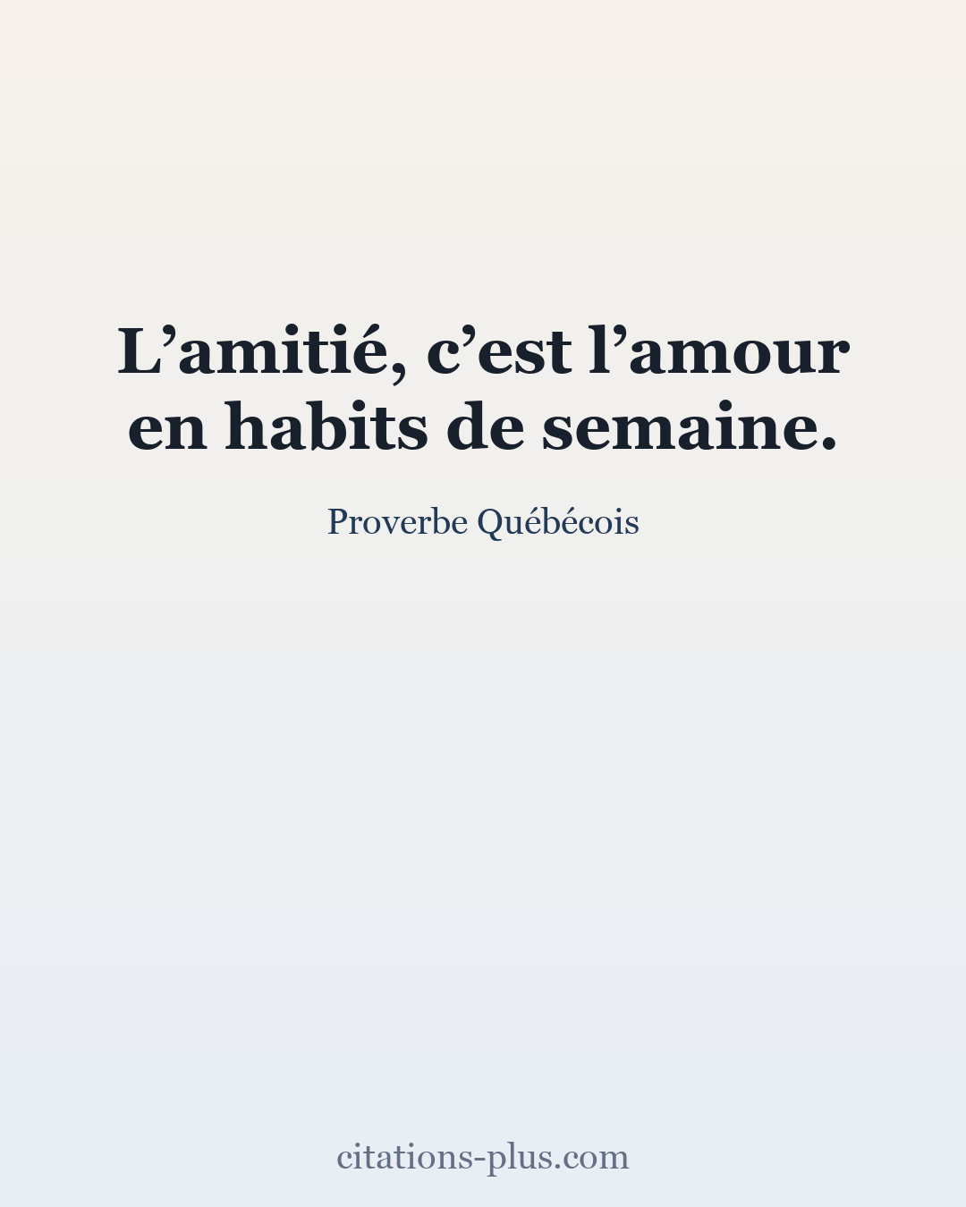 Carte Premium clair — Proverbe Québécois