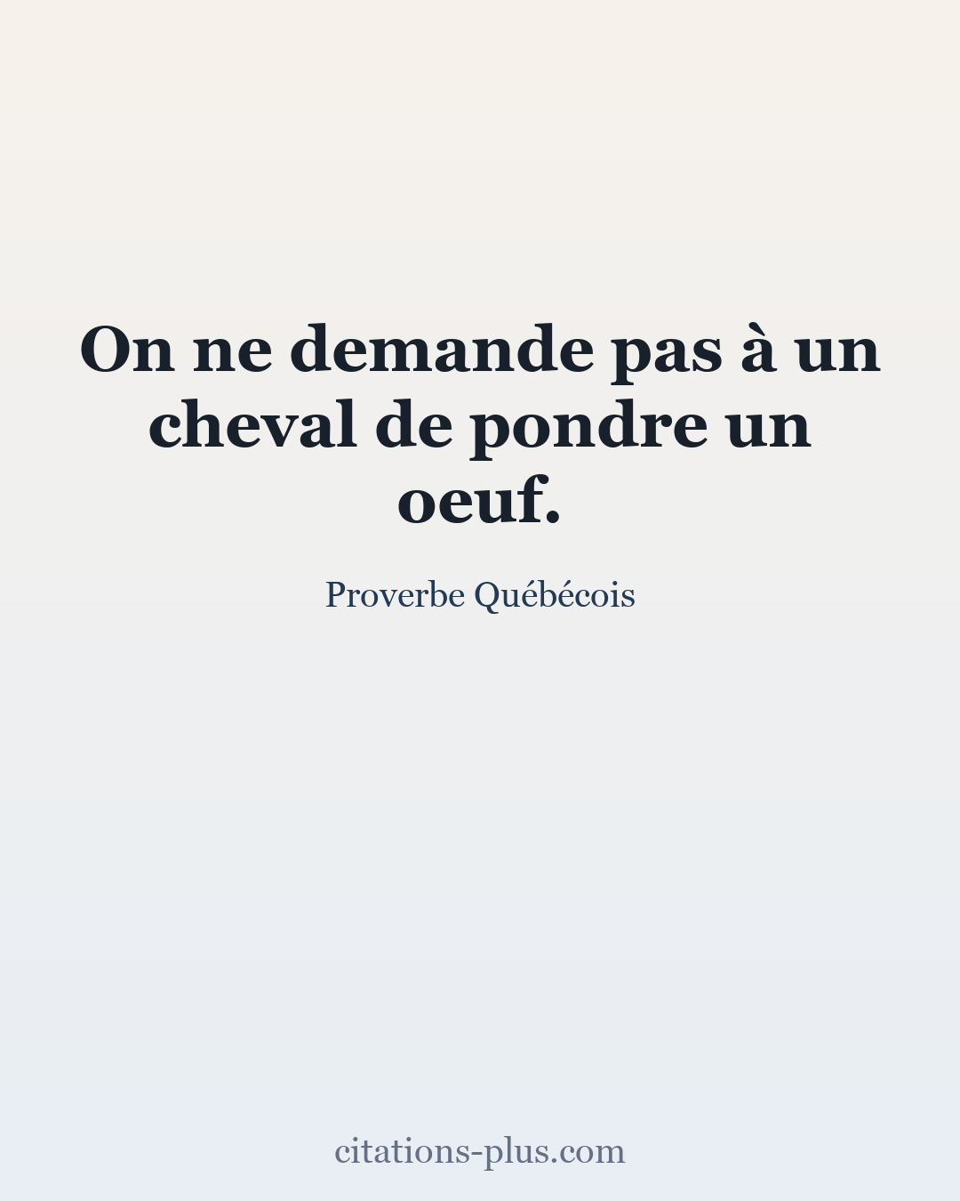 Carte Premium clair — Proverbe Québécois