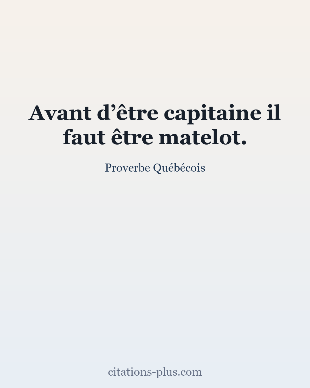 Carte Premium clair — Proverbe Québécois