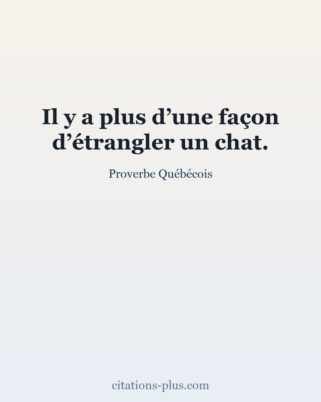 Carte Premium clair — Proverbe Québécois