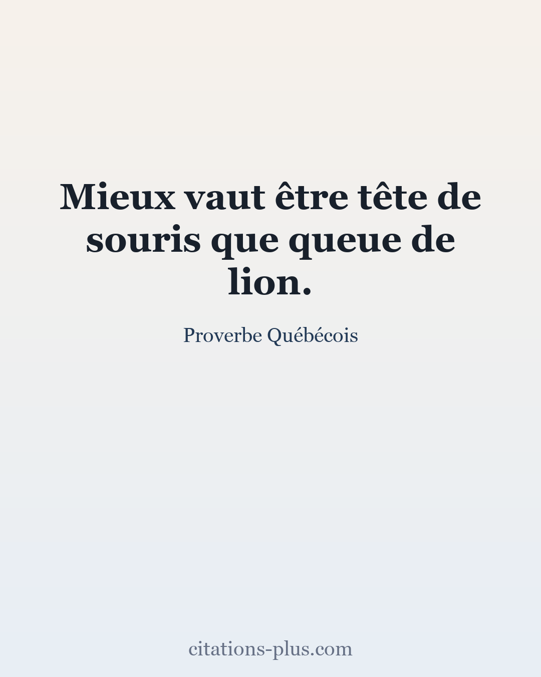 Carte Premium clair — Proverbe Québécois