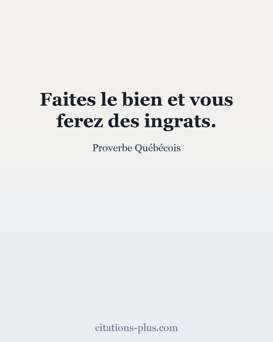 Carte Premium clair — Proverbe Québécois