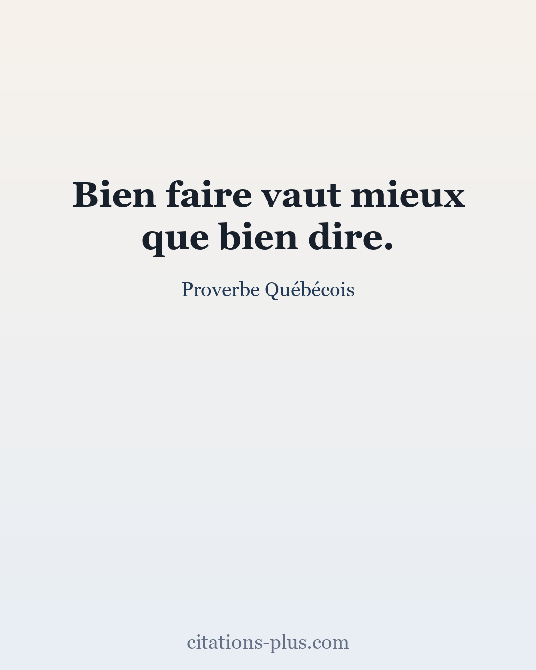 Carte Premium clair — Proverbe Québécois