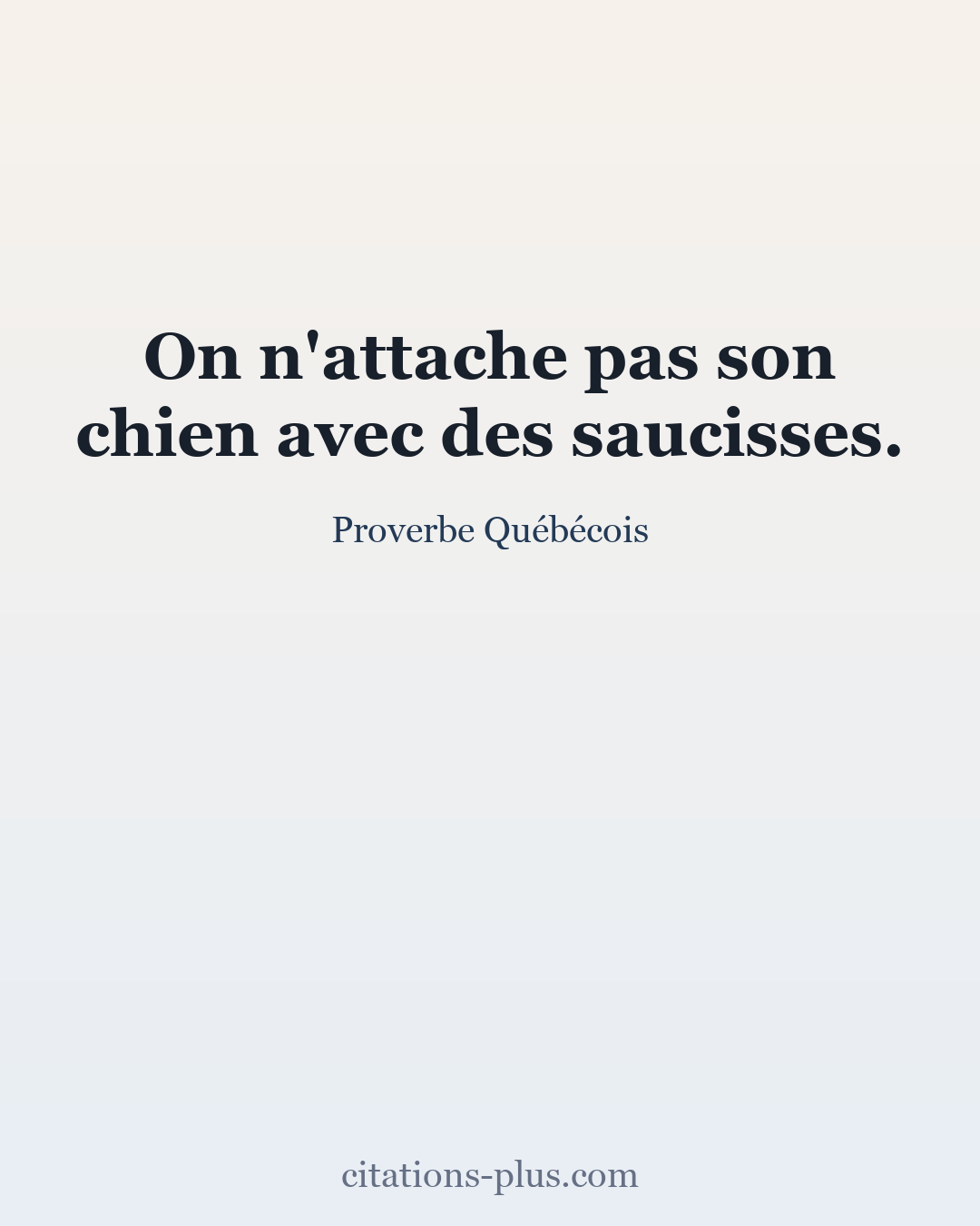 Carte Premium clair — Proverbe Québécois