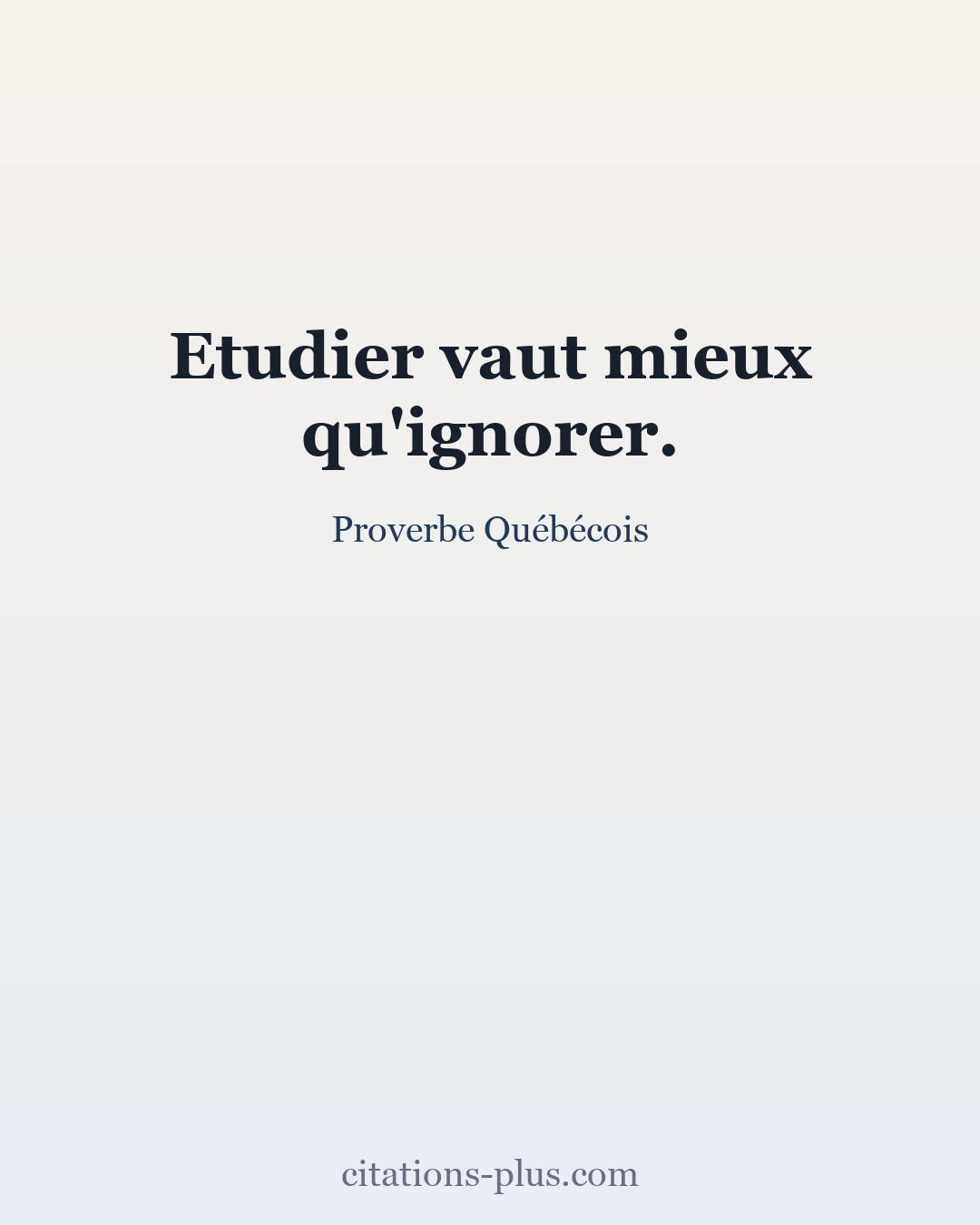 Carte Premium clair — Proverbe Québécois
