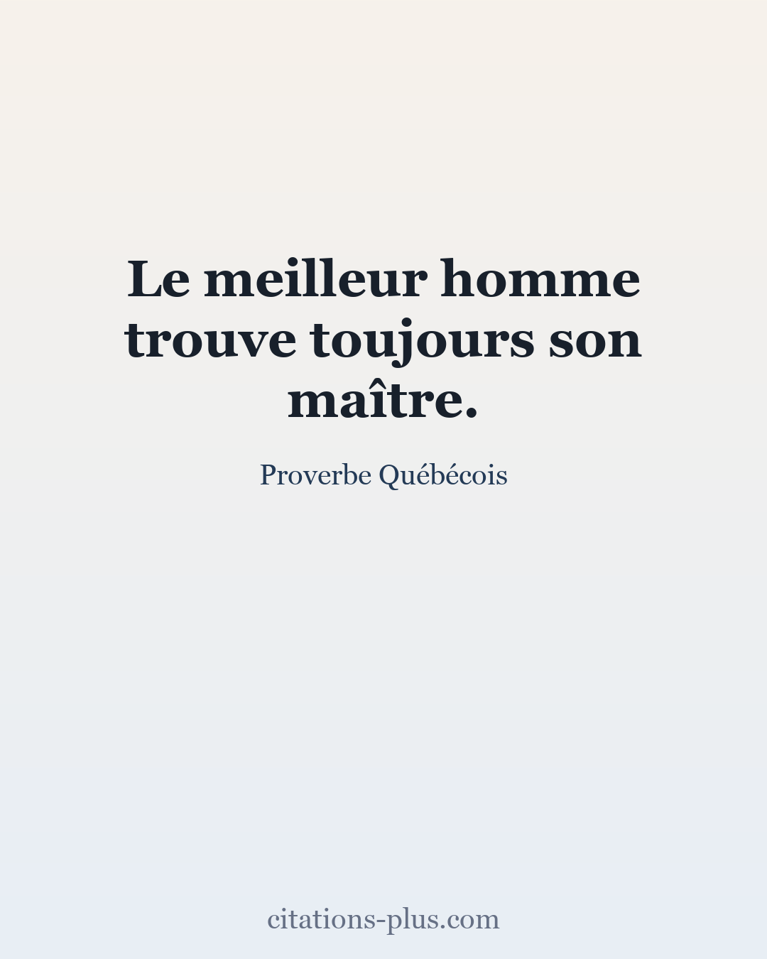Carte Premium clair — Proverbe Québécois