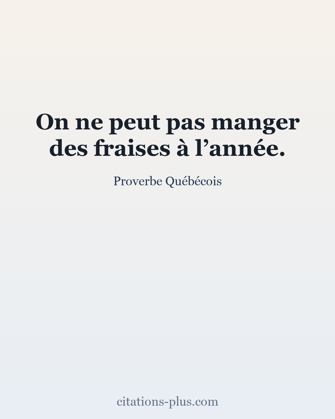 Carte Premium clair — Proverbe Québécois