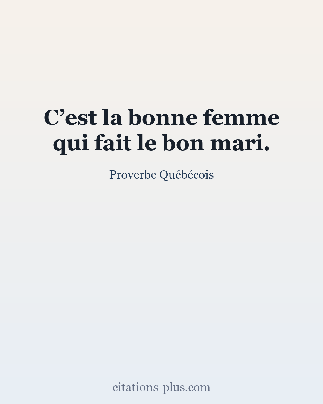 Carte Premium clair — Proverbe Québécois