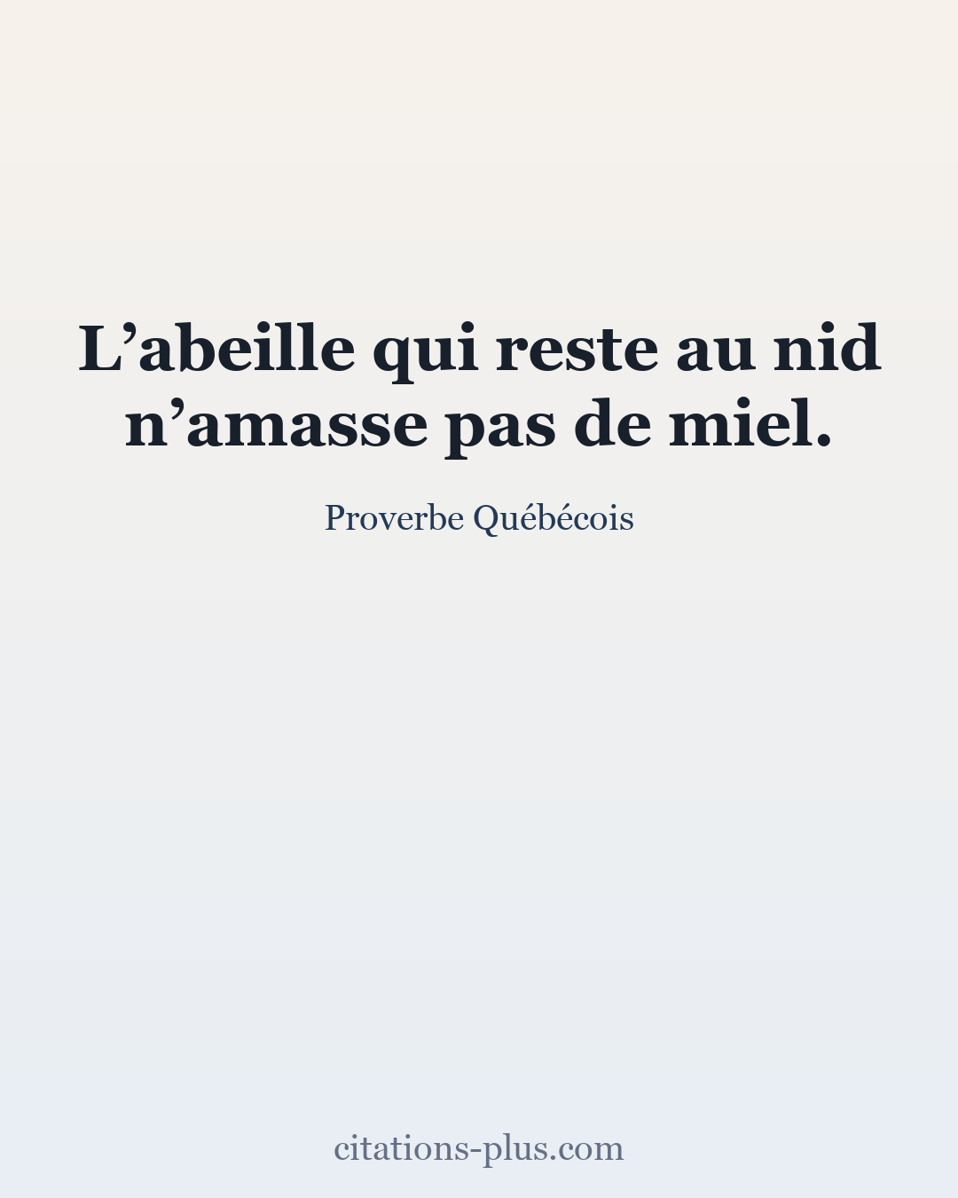 Carte Premium clair — Proverbe Québécois