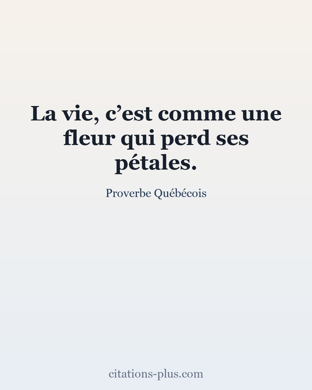 Carte Premium clair — Proverbe Québécois